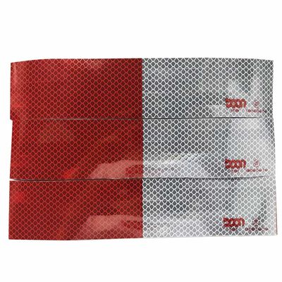Red And White Retro Reflective Markings PVC Adhesive For Truck Vehicle